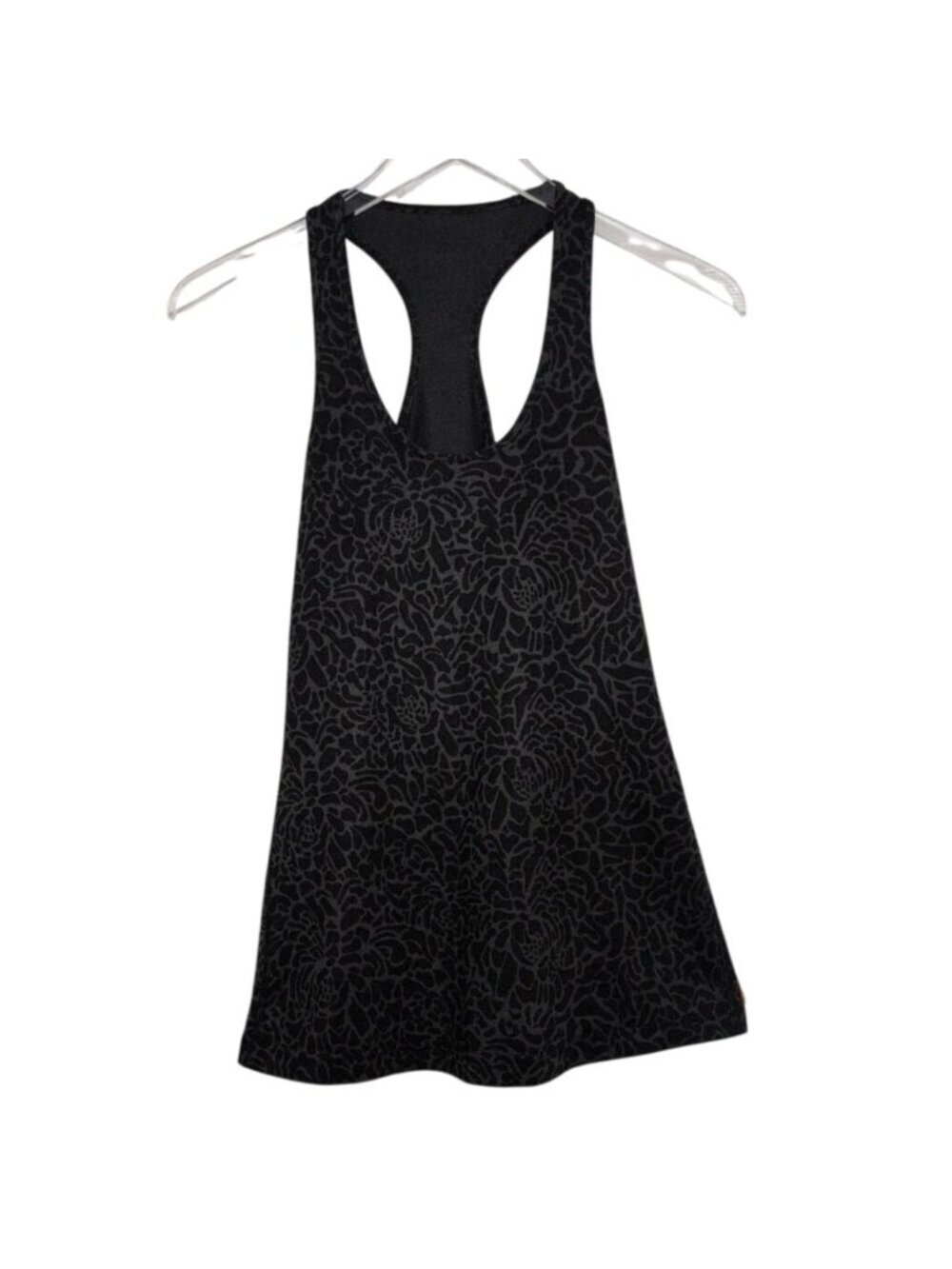 Lululemon Floral Racerback Tank Womens Size XS Black Lightweight Workout Yoga